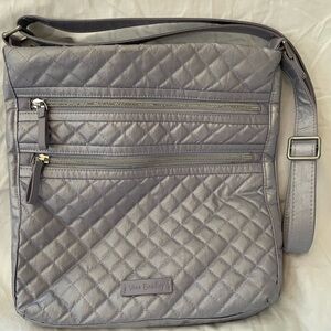 Vera Bradley Silver Quilted Messenger Bag